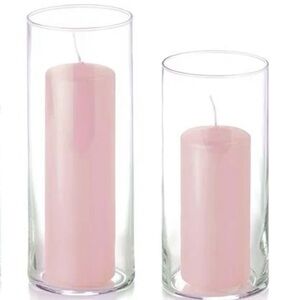 Set of 8 Yummi slim pillar candles - Blush color